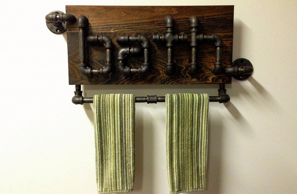 Bathroom Towel Rail Holder Made From Iron Pipe