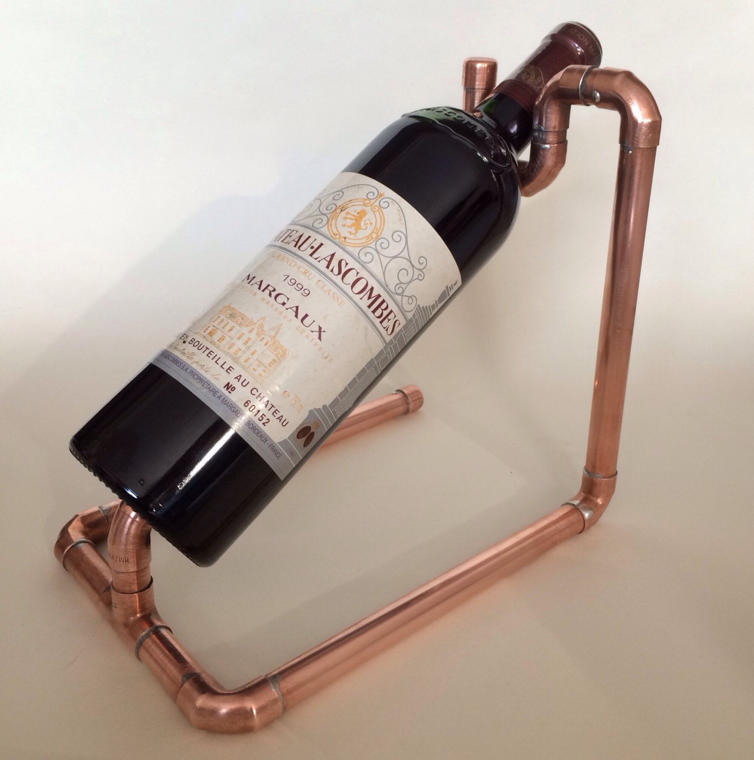 Copper Pipe Wine Bottle Holder